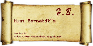 Hust Barnabás névjegykártya